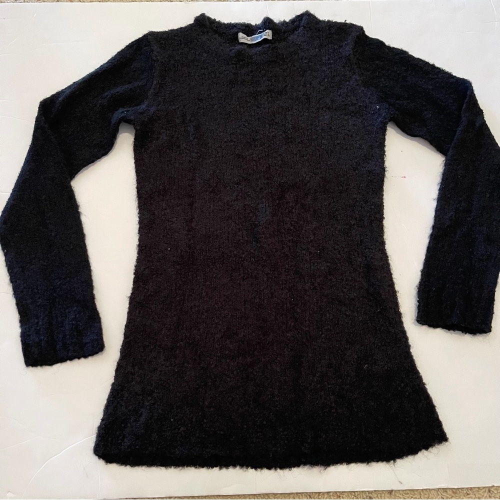 Black Fuzzy Long Sleeve Sweater